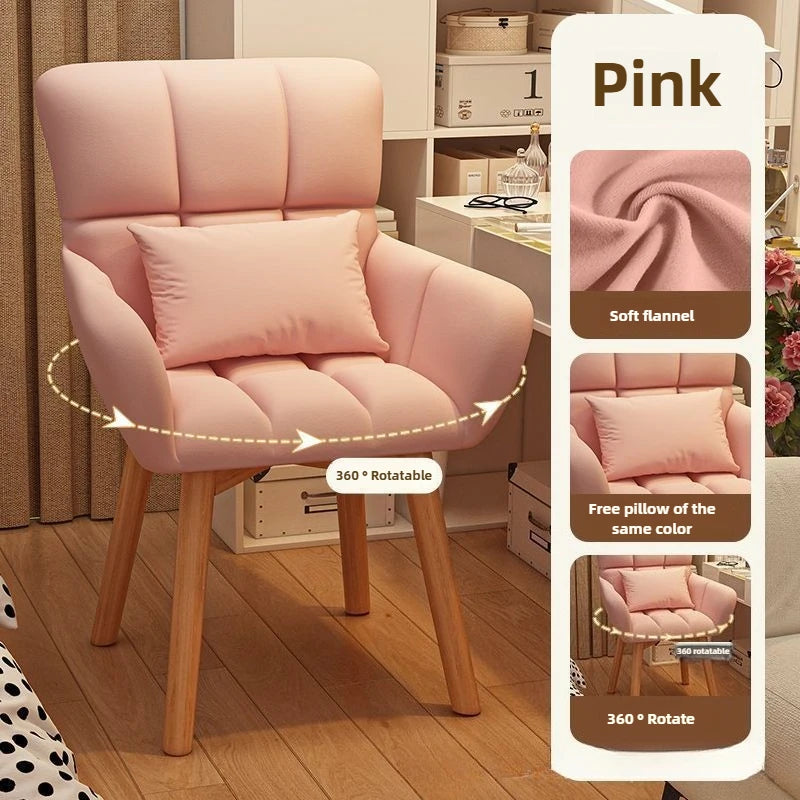 Computer Chair, Comfortable Study Desk and Chair for Home Use, Sedentary Office Chair, Bedroom Makeup Chair, Dressing Stool