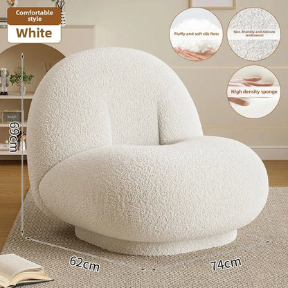 Cloud Lazy Sofa Chair Lamb Wool Fabric Sofa Chair Bedroom Single Lounge Chair Home Balconies Leisure Chairs Comfortable Chair