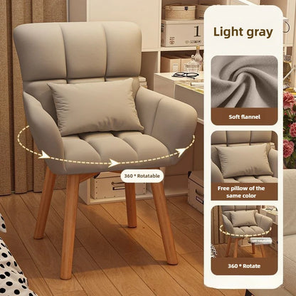 Computer Chair, Comfortable Study Desk and Chair for Home Use, Sedentary Office Chair, Bedroom Makeup Chair, Dressing Stool
