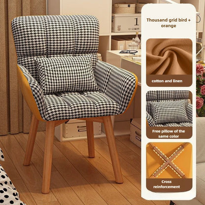 Computer Chair, Comfortable Study Desk and Chair for Home Use, Sedentary Office Chair, Bedroom Makeup Chair, Dressing Stool