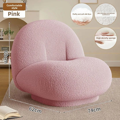Cloud Lazy Sofa Chair Lamb Wool Fabric Sofa Chair Bedroom Single Lounge Chair Home Balconies Leisure Chairs Comfortable Chair