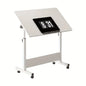 Adjustable Height Standing Desk with Lockable Wheels, Portable Mobile Computer Desk for Home Office