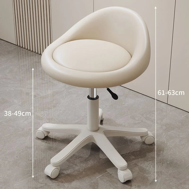Simple 360° Rotation High Chair with Backrest Simple Beauty Salon Chairs round Stool Modern Salon Furniture Home Makeup Chair