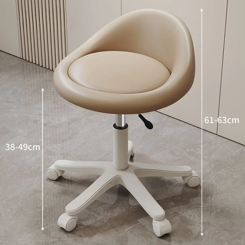 Simple 360° Rotation High Chair with Backrest Simple Beauty Salon Chairs round Stool Modern Salon Furniture Home Makeup Chair