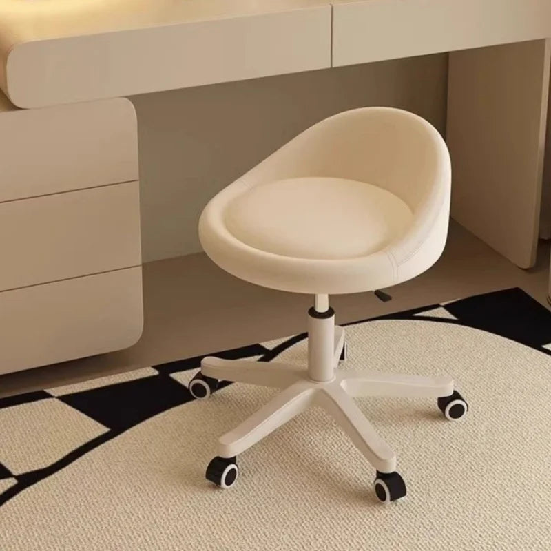 Simple 360° Rotation High Chair with Backrest Simple Beauty Salon Chairs round Stool Modern Salon Furniture Home Makeup Chair