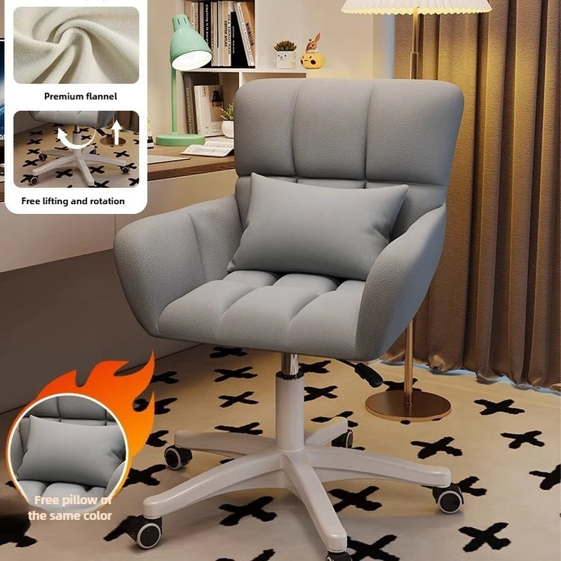 Computer Chair, Comfortable Study Desk and Chair for Home Use, Sedentary Office Chair, Bedroom Makeup Chair, Dressing Stool
