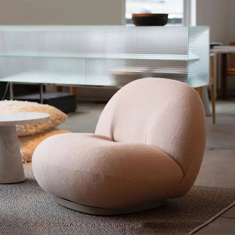 Cloud Lazy Sofa Chair Lamb Wool Fabric Sofa Chair Bedroom Single Lounge Chair Home Balconies Leisure Chairs Comfortable Chair