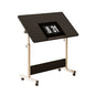 Adjustable Height Standing Desk with Lockable Wheels, Portable Mobile Computer Desk for Home Office